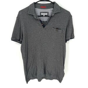 Ted Baker preppy, quiet luxury, cabincore Charcoal Men's Polo Shirt
